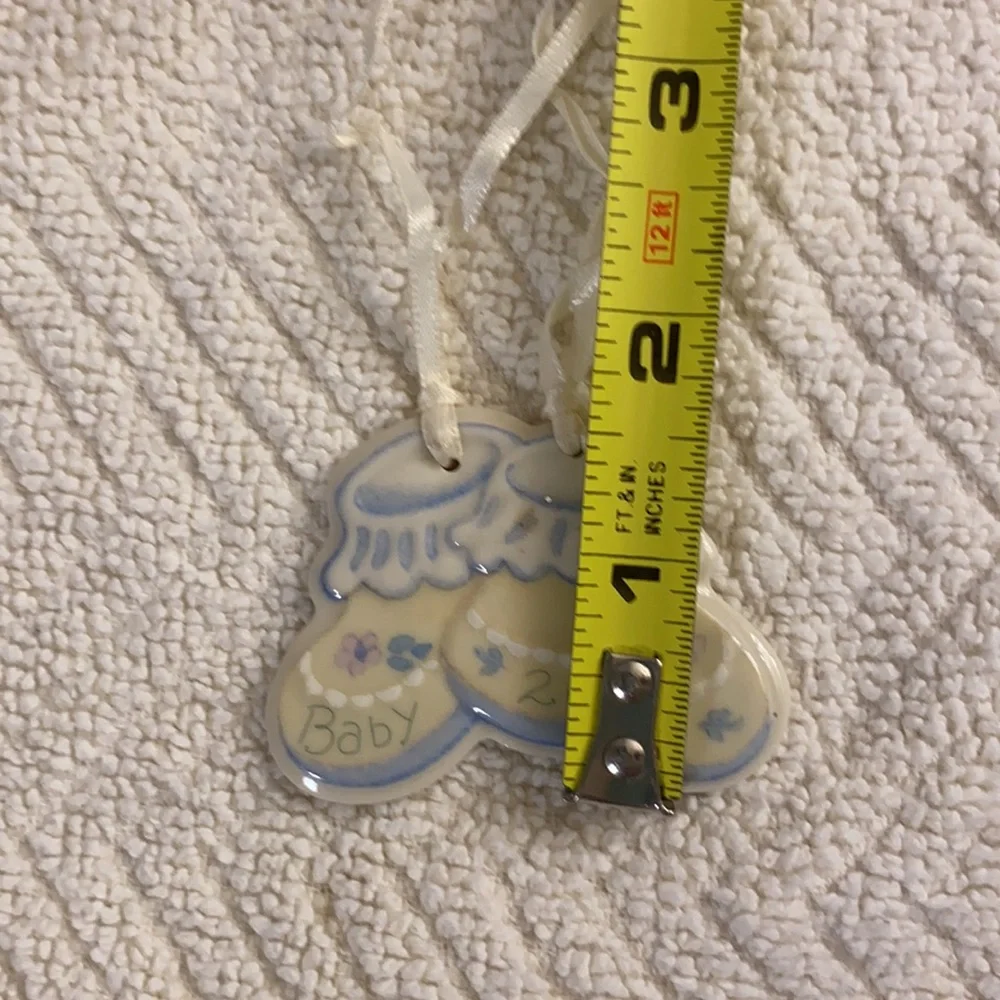 Vintage Longaberger 2003 Baby Painted Ceramic Tie-On Decorative Ornament Gift